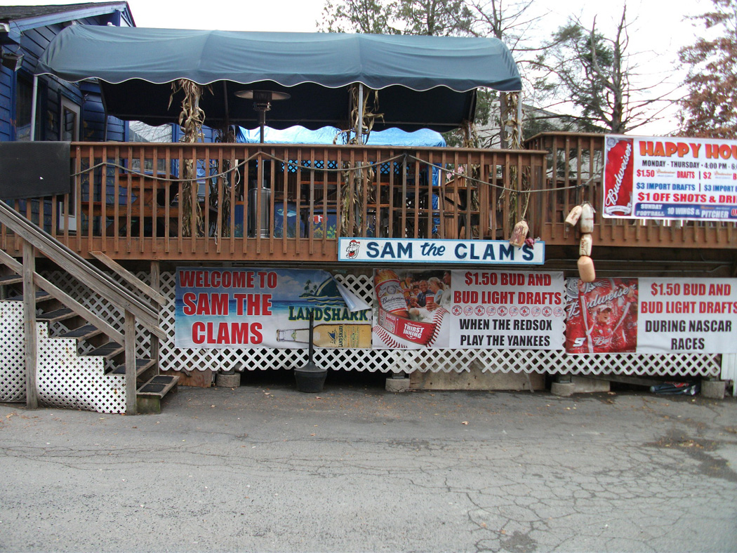 A Spacious Outdoor Deck at Sam the Clam's Pub and Grub, Southington, CT